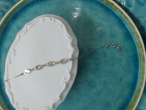 925银 Love镂空字母＋镂空爱心 脚链