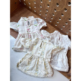 珍珠衬衫 pup studio宠物狗狗马尔济斯西施约克夏衣服披肩袖