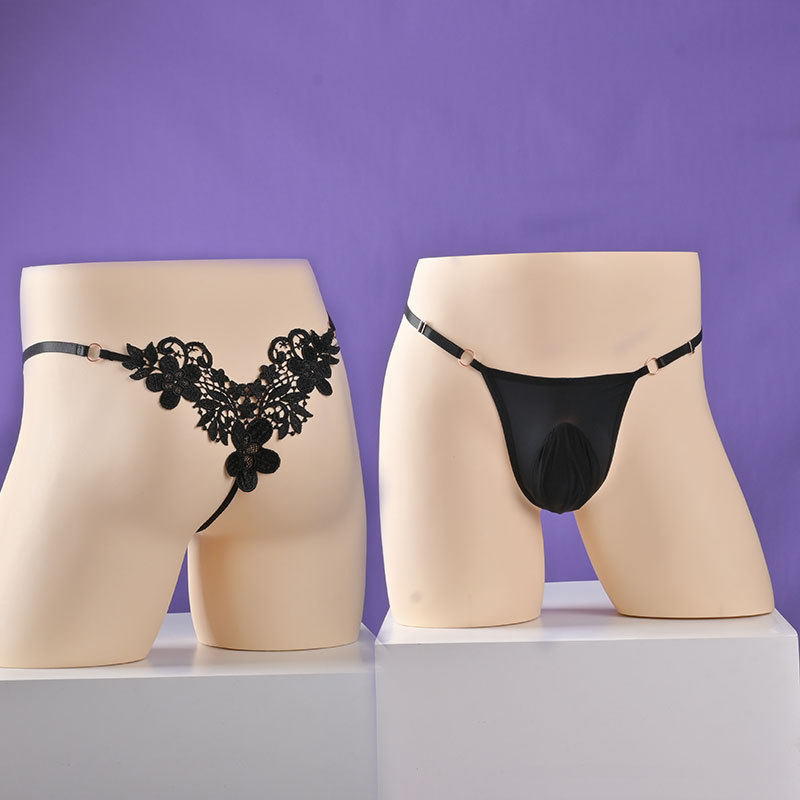 男士内裤性感蕾丝设计丁字腰围可调节内裤均码80-180斤可以穿