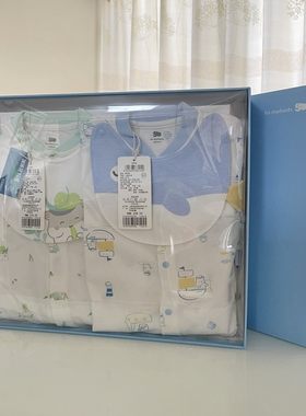 丽婴房商场专柜款正品新生婴儿礼盒宝宝内衣满月礼盒夏薄款连体衣