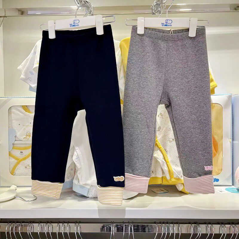 丽婴房商场专柜同款加绒长裤女童小孩秋冬装针织拉绒保暖打底裤子