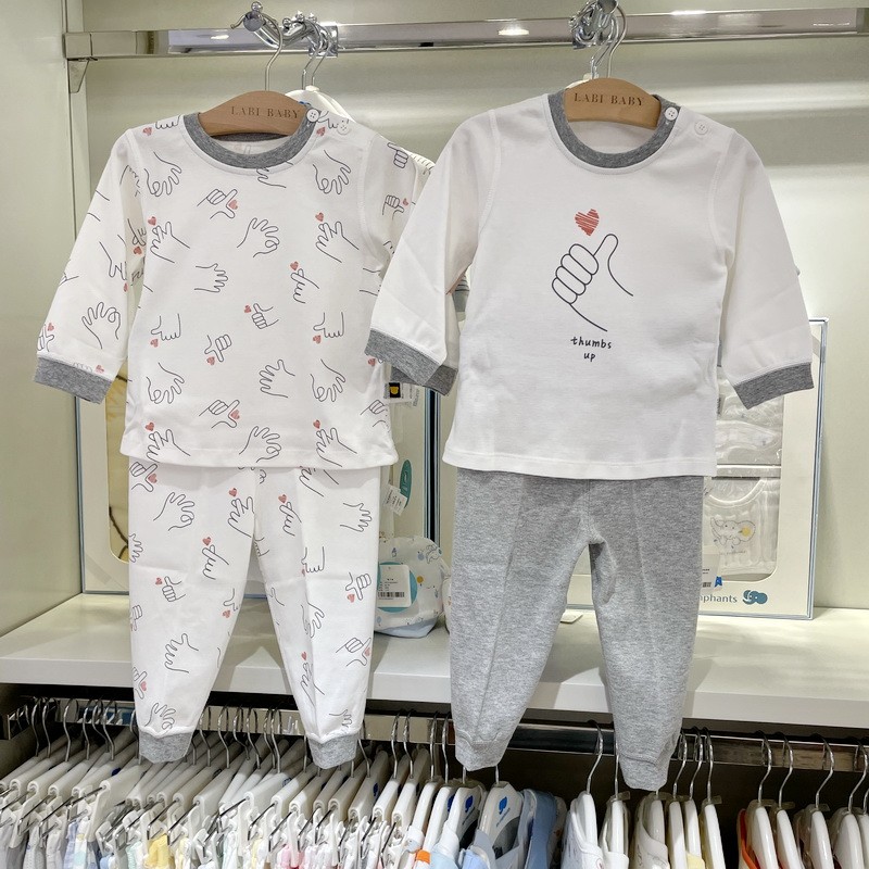 拉比正品内衣套装秋冬打底棉毛衫男女儿童春纯棉睡衣秋衣裤2套装
