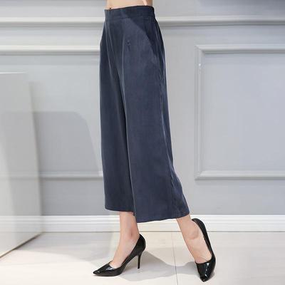 铜氨丝妈妈裤阔腿裤九分裤大脚裤