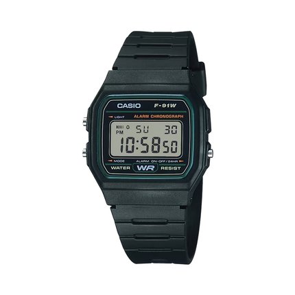 现货正品CASIO/卡西欧男款数字显示石英中性腕表 F-91W-3SDG