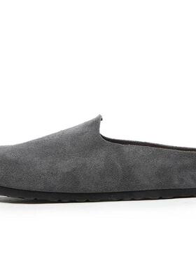 海外代购Birkenstock女士洞洞鞋平底深灰色日常通勤室内居家