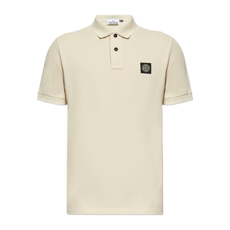 STONE ISLAND男式短袖Polo衫翻领直下摆棉氨纶舒适透气