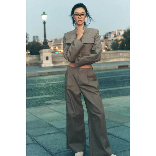 海外代购ALO女士运动长裤挺括修饰身形高腰阔腿日常穿搭通勤休闲