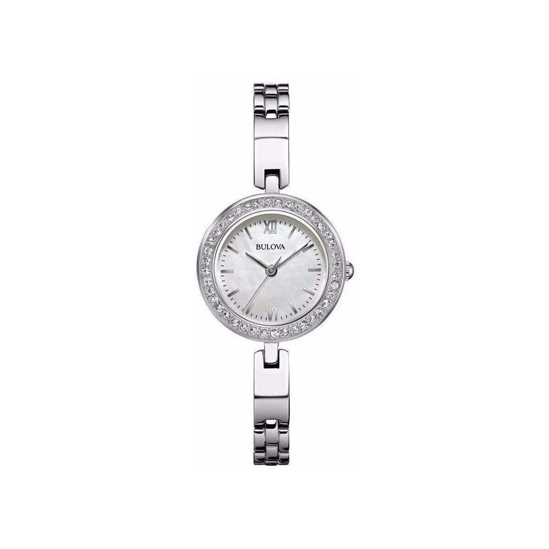 代购BULOVA宝路华男女腕表时间夜光日期防水钢带镶钻金属圆形