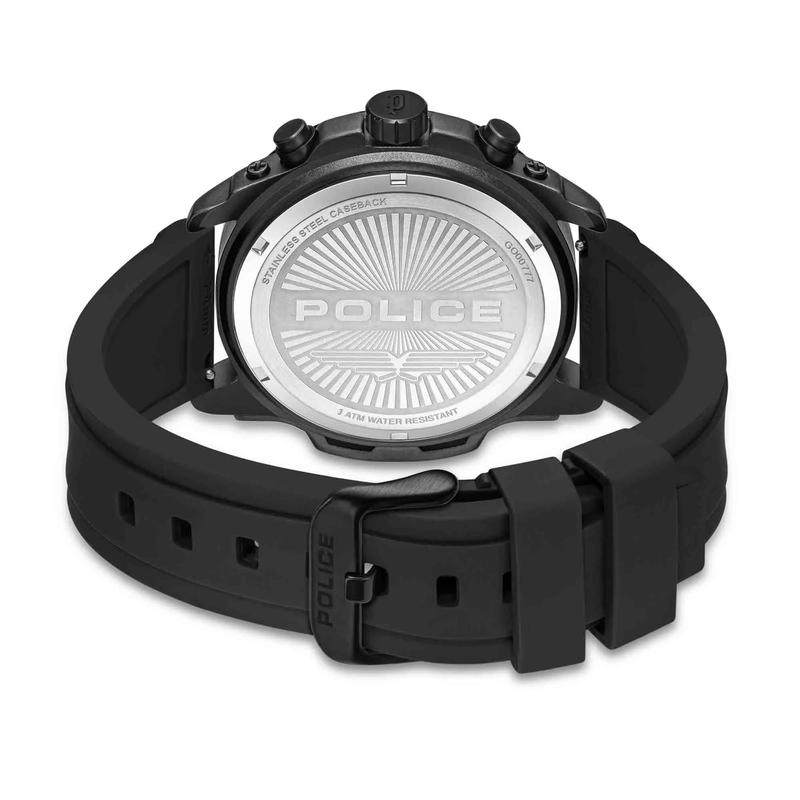代购POLICE男士腕表计时夜光日期测速黑色橡胶带钢壳防水商务