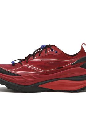 代购Hoka OneOne男女越野跑鞋轻量设计缓震性能防滑耐磨跑鞋红色