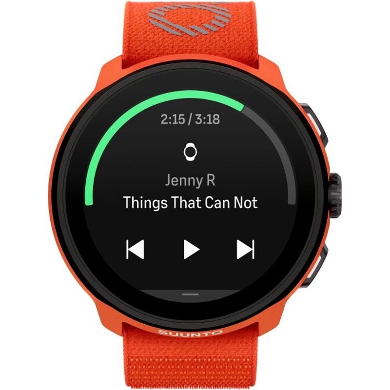 代购Suunto颂拓女士腕表音乐播放计步心率监测蓝牙连接橙色