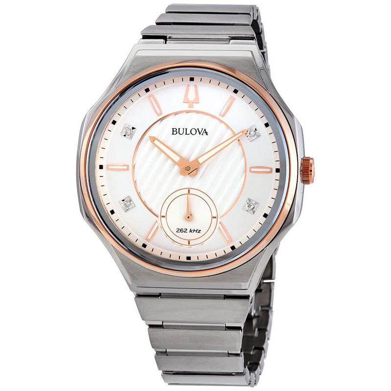 海外代购BULOVA/宝路华女士石英腕表精准计时镶钻刻度不锈钢表带