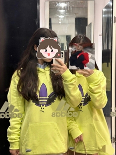 Adidas阿迪达斯三叶草男宽松舒适休闲连帽套头卫衣HC9451 IU2373