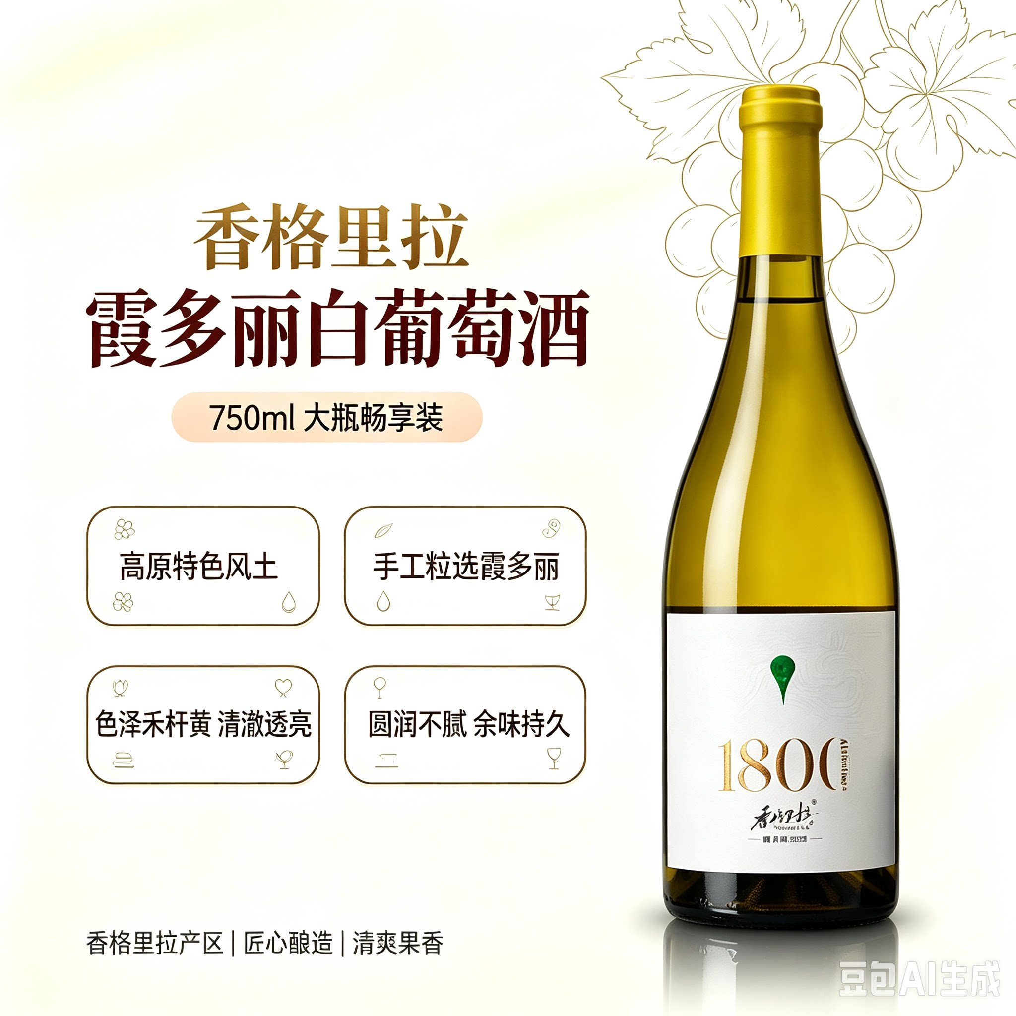 香格里拉高原赤霞珠霞多丽干红