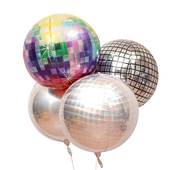 橱窗气球夜店酒吧装 饰立体镭射圆形气球迪斯科造型正圆4D立体气球
