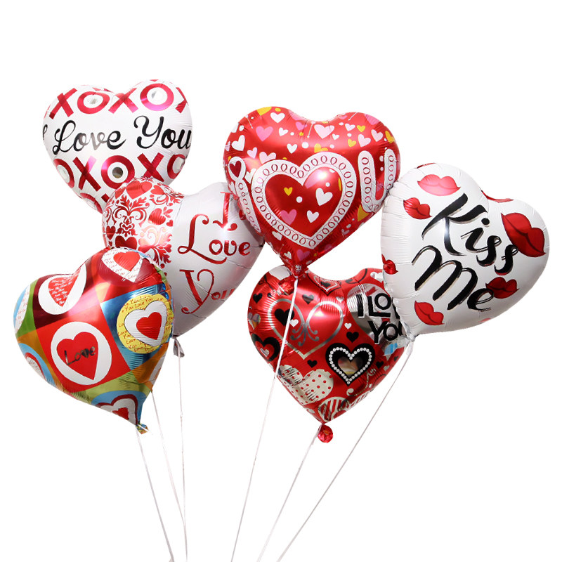婚纱摄影拍照主题气球情人节心形气球爱心 图案桃心铝箔气球七夕