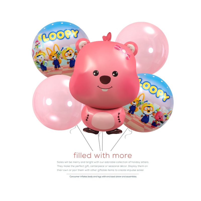 可爱超萌loopy露比派对铝膜气球