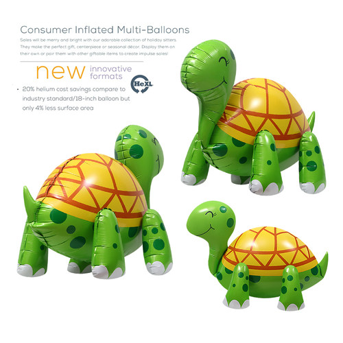 4D立体站立小清新乌龟铝膜气球