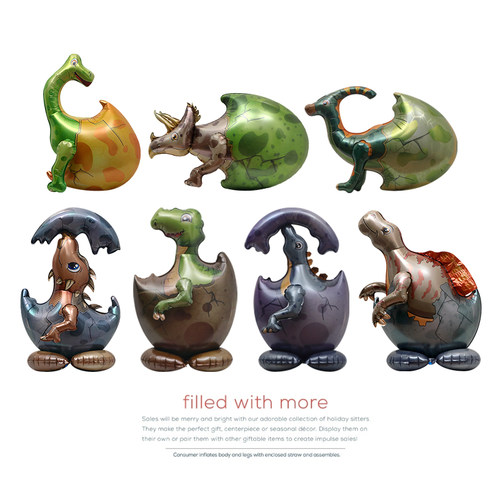 4D立体恐龙蛋造型卡通铝膜气球