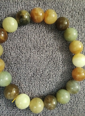 和田玉籽料楼兰多宝青白黄绿手链