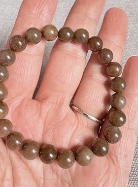 天然和田玉新疆且末老红糖卡8圆珠单圈手串男女情侣款手链百搭款