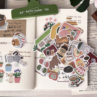 饰贴画 韩国ins风手绘日常装 盐系可爱生活手账本贴纸素材包 套装