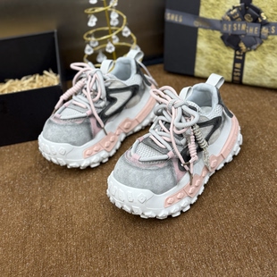 大头厚底面包鞋轮胎底擦色做旧老爹鞋女2026春季新款时尚休闲鞋女