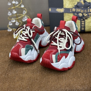 时髦彩色撞色厚底增高老爹鞋女2026春季新款高颜值时尚休闲鞋女