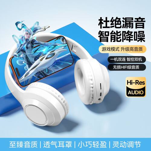 适用苹果iPhone14ProMax手机蓝牙耳机头戴式无线音乐听歌耳麦