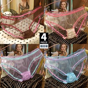 内裤女性惑激情火辣诱惑全骚透明冰丝女人做爰超薄透视蕾丝低腰女