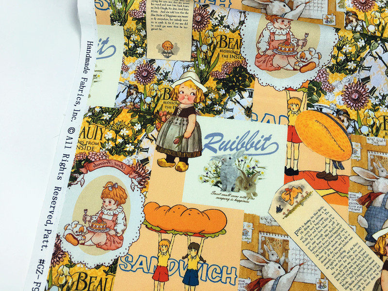 欧式复古风番茄汤娃娃数码印花全棉布 diy手工儿童连衣裙挂件发带