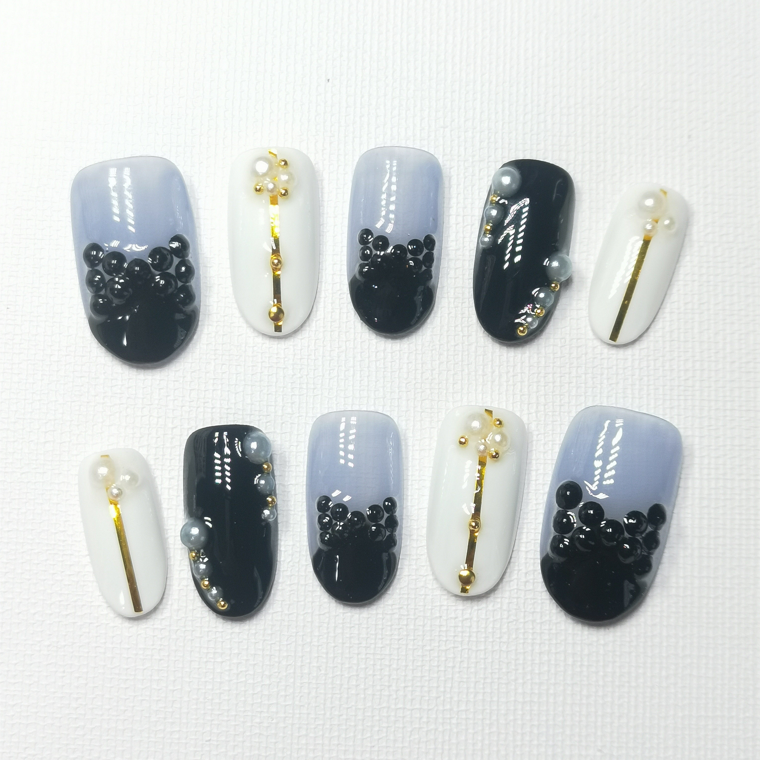 纯手工穿戴甲短款长款定做成品