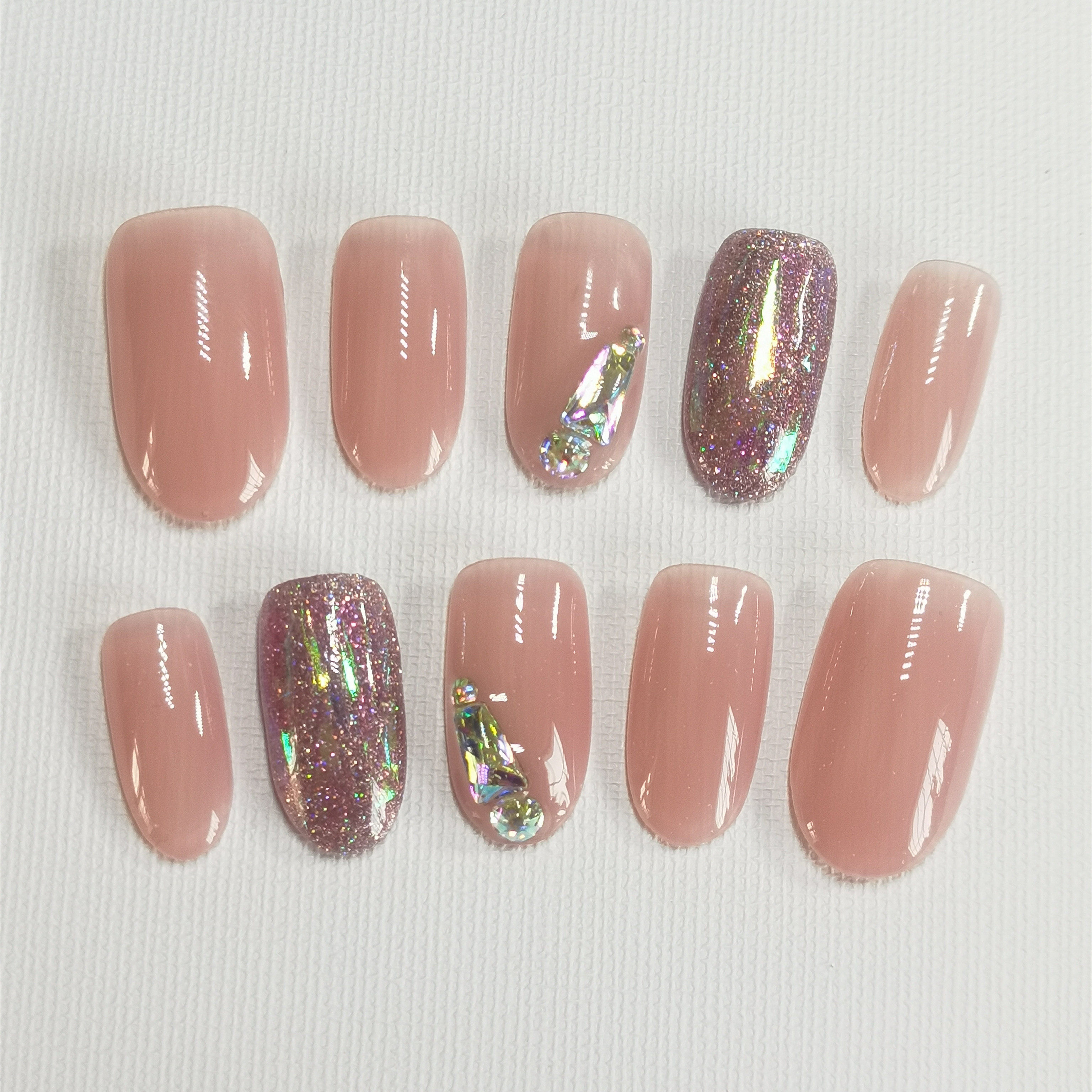 手工美甲成品假指甲光疗透色甲片