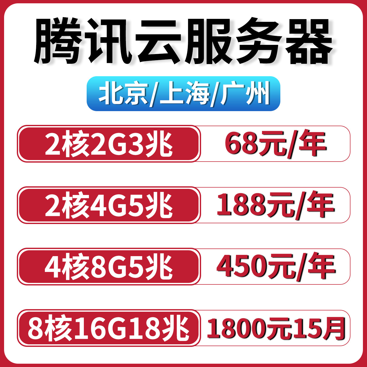 腾讯云服务器租用北京上海广州轻量云网站开发主机远程桌面独立ip