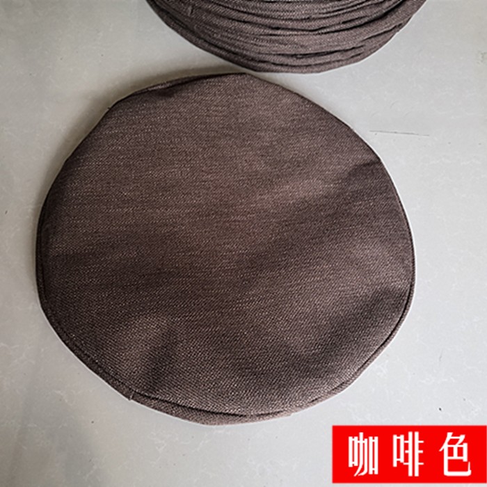 亚麻布圆形蒲团布套榻榻米阳台坐垫防尘套佛殿跪拜家用瑜伽地垫罩