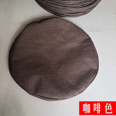 单卖套亚麻布圆形蒲团布套阳台坐垫防尘套佛殿跪拜家用瑜伽地垫罩