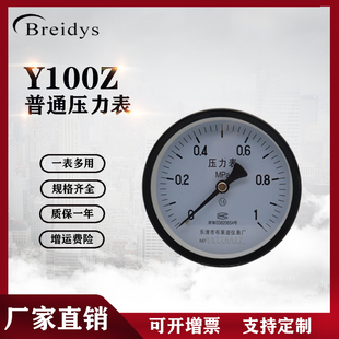 压力表储气罐专用压力表Y100Z带红色警示线0 1.5 1.6MPa气压表M20