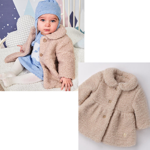 意大利贵牌ID*原尾 女童秋冬泰迪外套女宝宝布灵闪闪毛绒翻领上衣