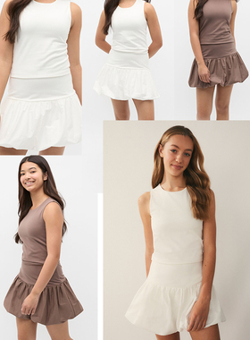 澳S*ED淳源 女儿童春夏花苞裙半身裙百搭短裙女孩子高弹力连裤裙