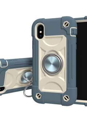 加厚硅胶军工防摔17手机壳16pm适用苹果XSMAX全包iPhonexr指环套三合一13/14ProMAX个性铠甲壳11/12软胶硬壳