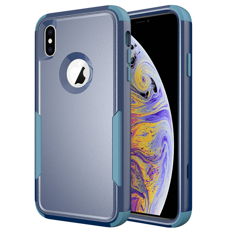 欧美三防铠甲通勤手机壳适用苹果XSMAX全包防摔iPhoneXR盔甲外壳加厚磨砂防滑三合一组合xs保护套简约纯色