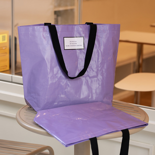 车缝包边编织袋服装店手提袋蛇皮袋定制logo礼品袋防水高档手提袋