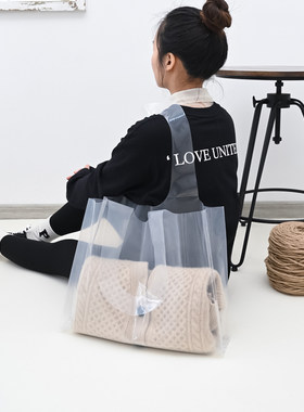 透明肩背手提袋服装店礼品袋定制