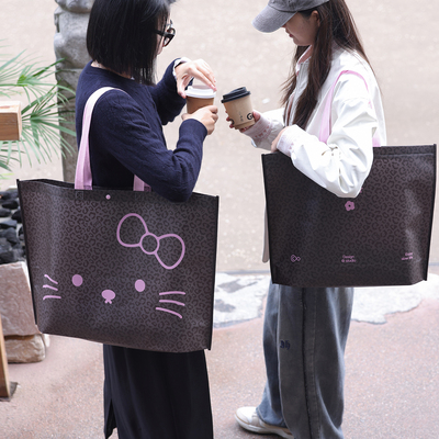 个性豹纹覆膜无纺布手提袋定制