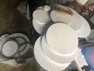 【流体画画板】方形圆形三角形画板木制框油画美术【59包邮】