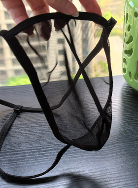 保密男士丝袜U凸丁字裤超薄透明透气性感无痕透明诱惑网纱T内裤衩