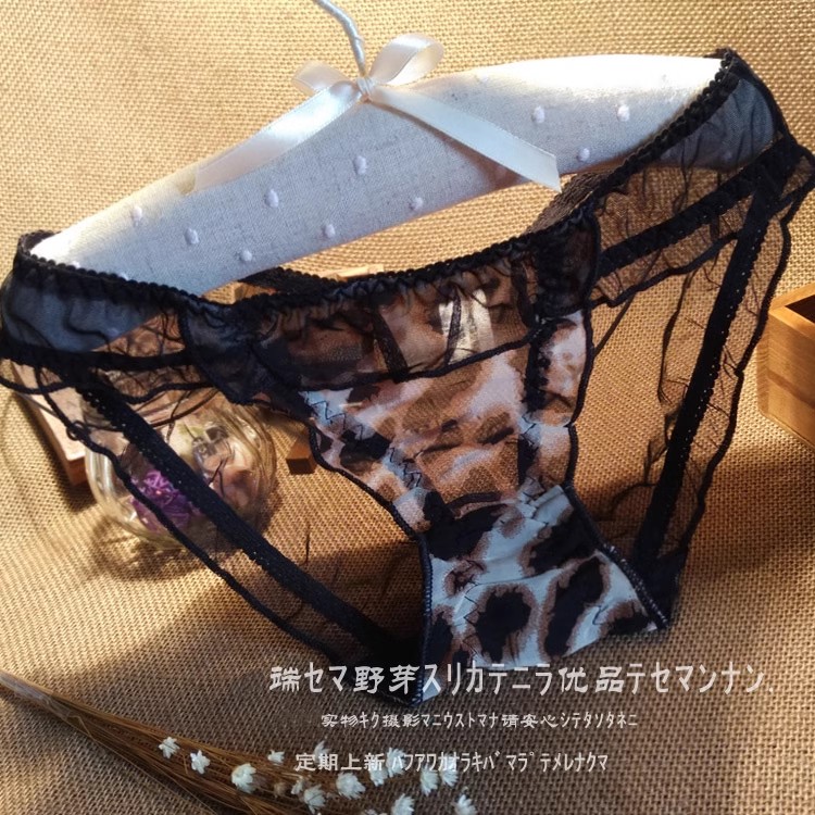 日系甜美女生学院风 透明柔软网纱性感女士中腰三角内裤纯棉内档