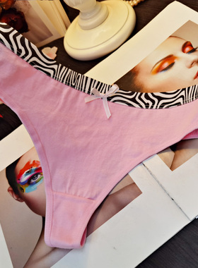 百搭性感诱惑女士棉质丁字内裤舒适运动中低腰女生抗菌大码T裤衩