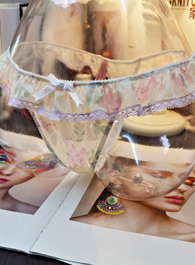 保密发女神蕾丝内裤超薄透明甜美碎花女生丁字裤性感女士诱惑T裤