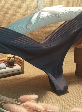 低调的奢华 法国品质少女 时尚宽边镂空腰围 女士丁字内裤性感T裤